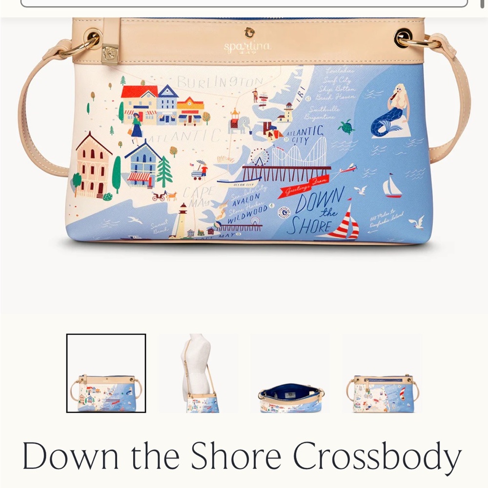 Spartina 449 Coastal Crossbody Bag Blue and Cream